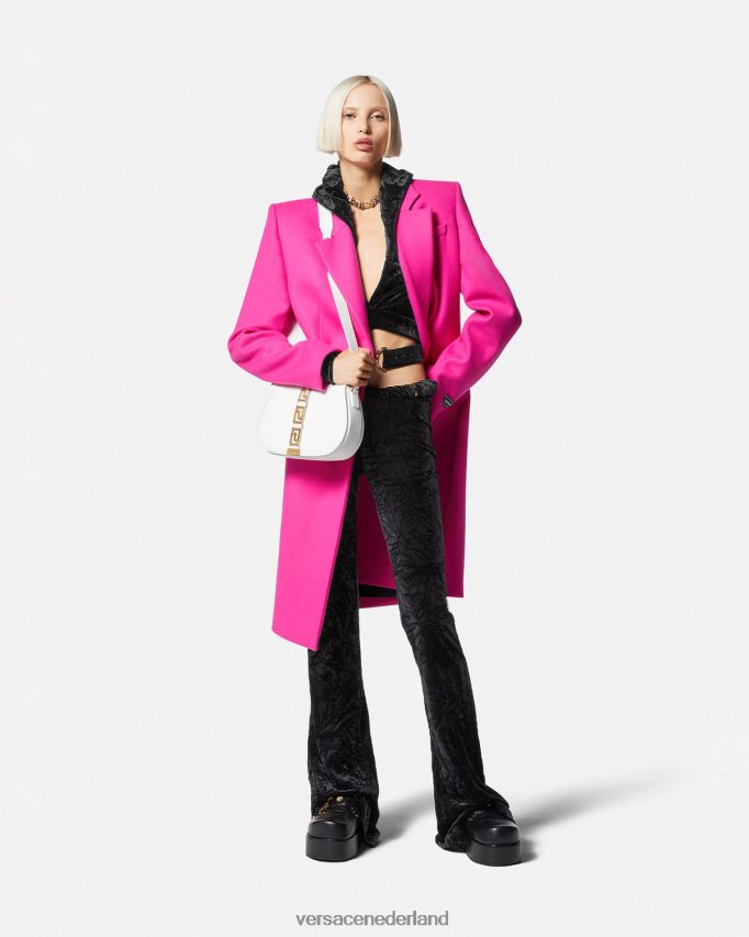 Versace opgerolde uitlopende fluwelen broek vrouwen zwart kleding J2T4F4216