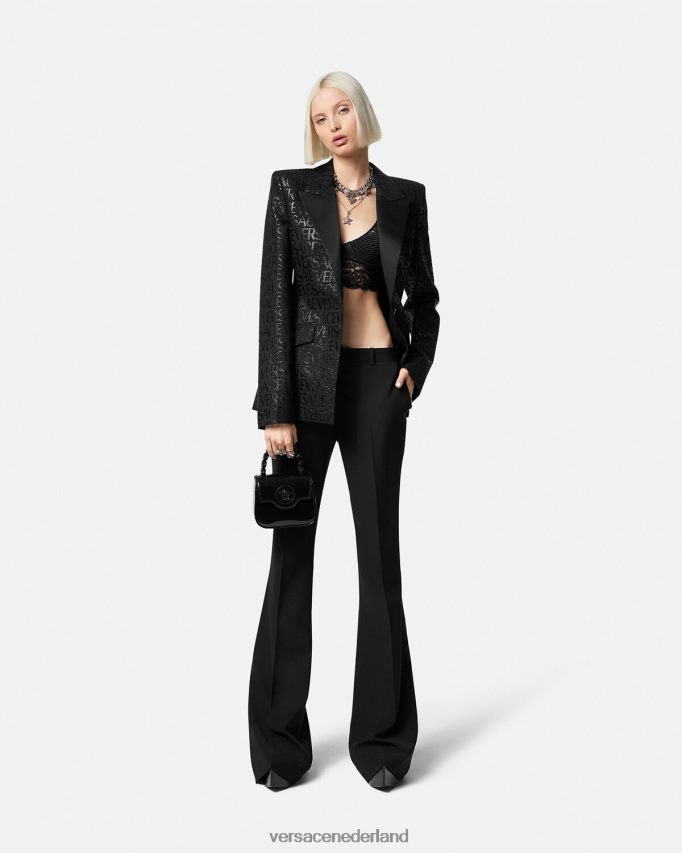 Versace uitlopende formele broek vrouwen zwart kleding J2T4F4205