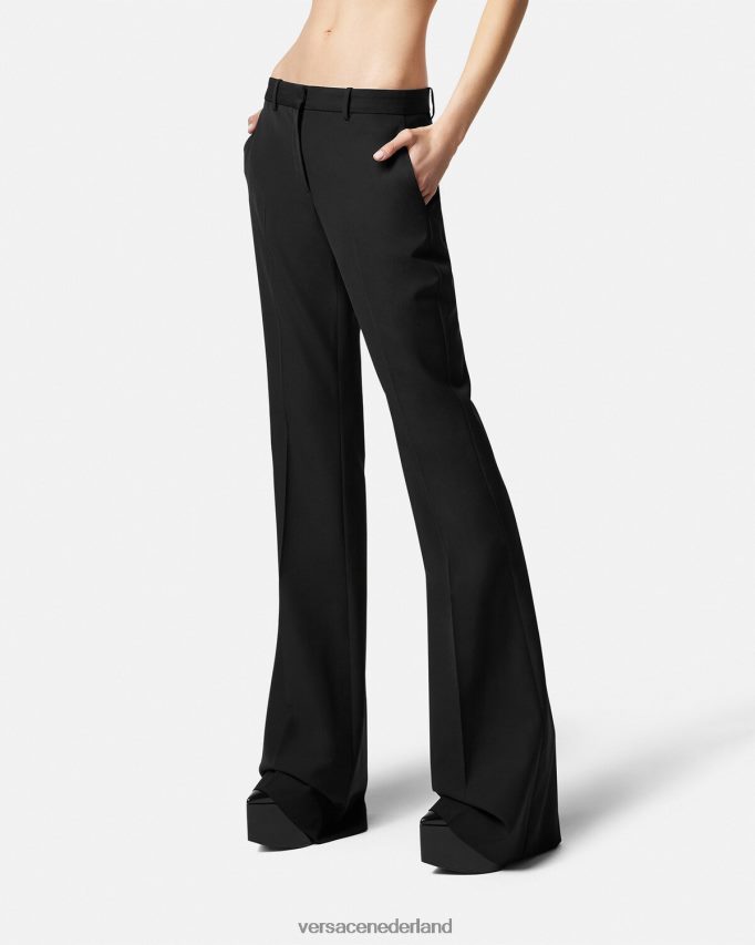 Versace uitlopende formele broek vrouwen zwart kleding J2T4F4205