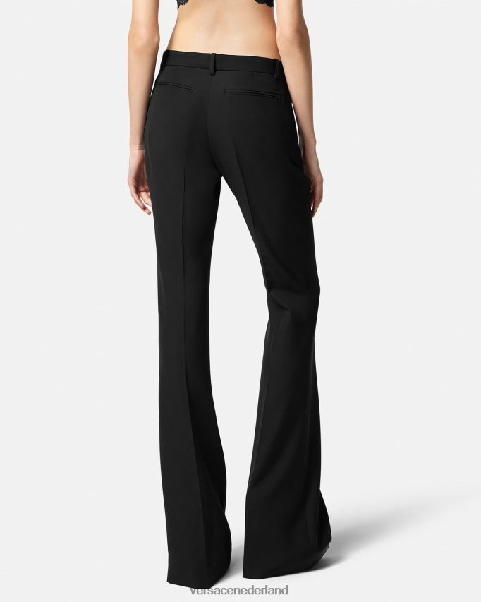Versace uitlopende formele broek vrouwen zwart kleding J2T4F4205