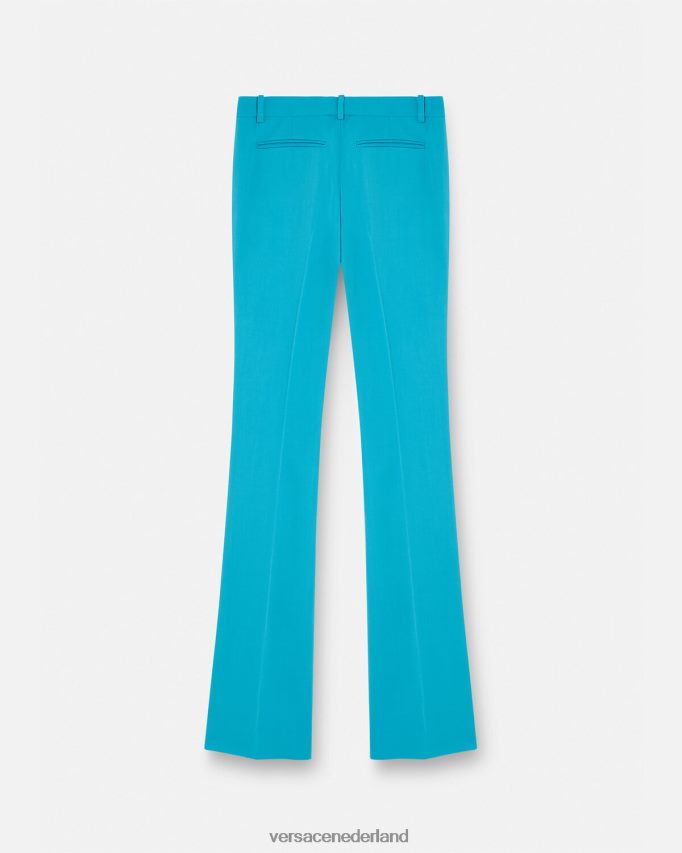 Versace uitlopende, getailleerde broek vrouwen lichtblauw kleding J2T4F4124