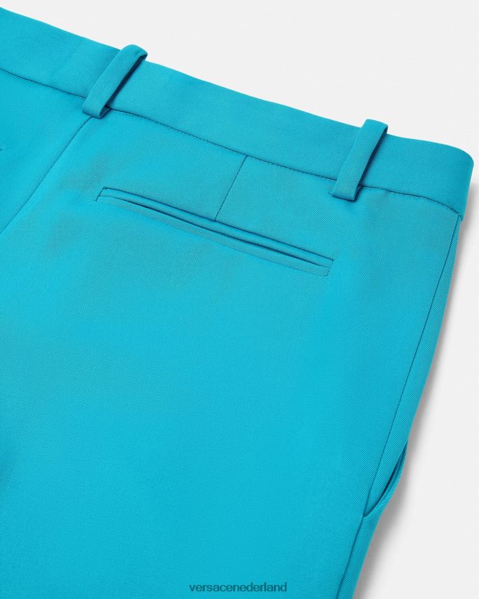 Versace uitlopende, getailleerde broek vrouwen lichtblauw kleding J2T4F4124