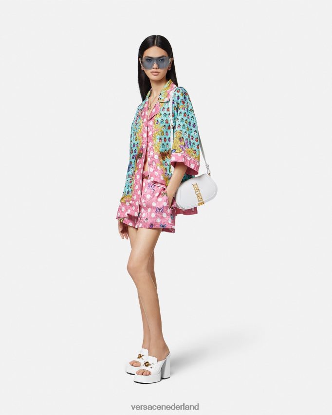 Versace vlinders zijdemix short vrouwen afdrukken kleding J2T4F4197