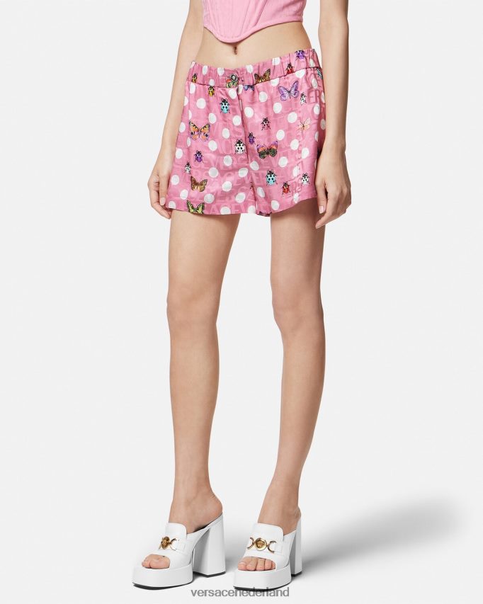 Versace vlinders zijdemix short vrouwen afdrukken kleding J2T4F4197