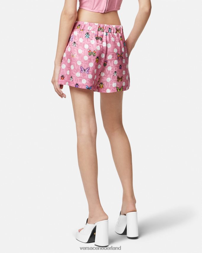 Versace vlinders zijdemix short vrouwen afdrukken kleding J2T4F4197