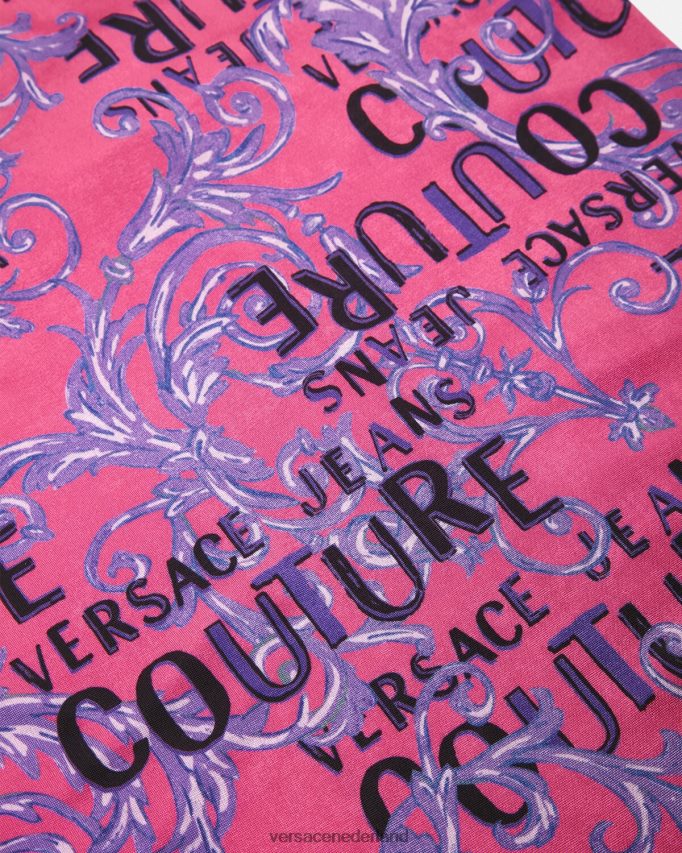 Versace Couture-top met één schouder en logo vrouwen fuchsia kleding J2T4F42204