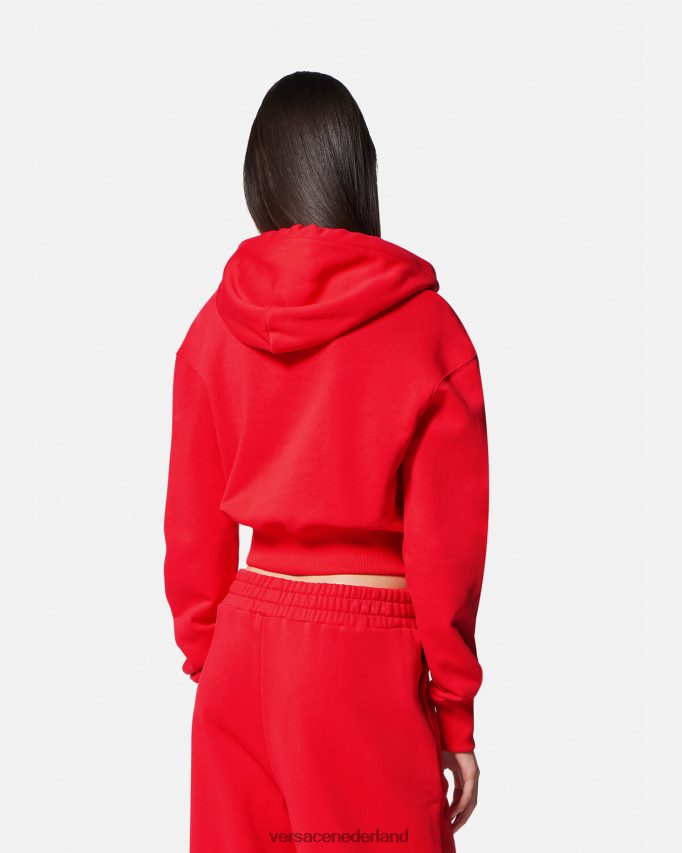 Versace Crop hoodie met rozenlogo vrouwen oranje kleding J2T4F42170