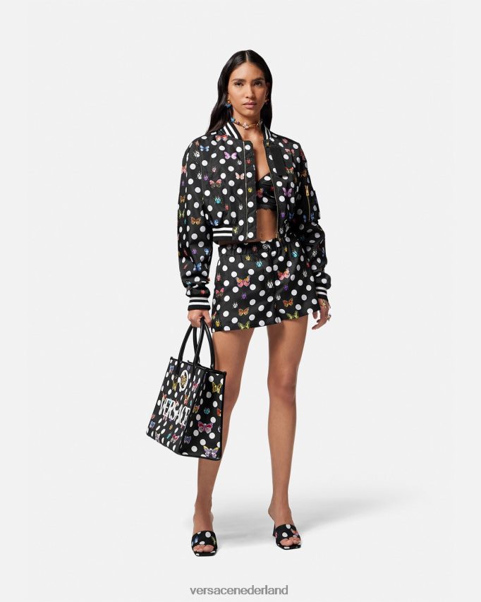 Versace cropped bomberjack met vlinders vrouwen één kleur kleding J2T4F478