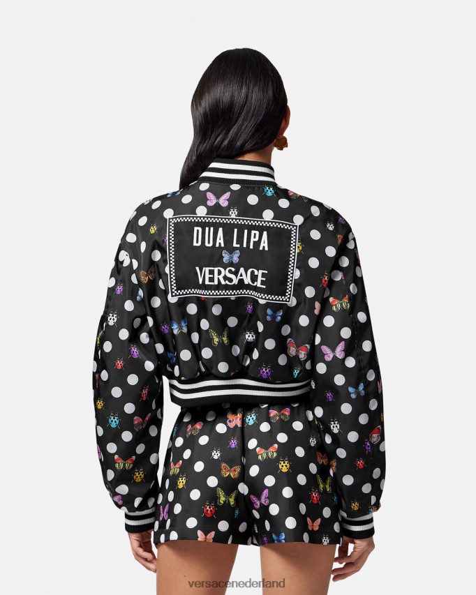 Versace cropped bomberjack met vlinders vrouwen één kleur kleding J2T4F478