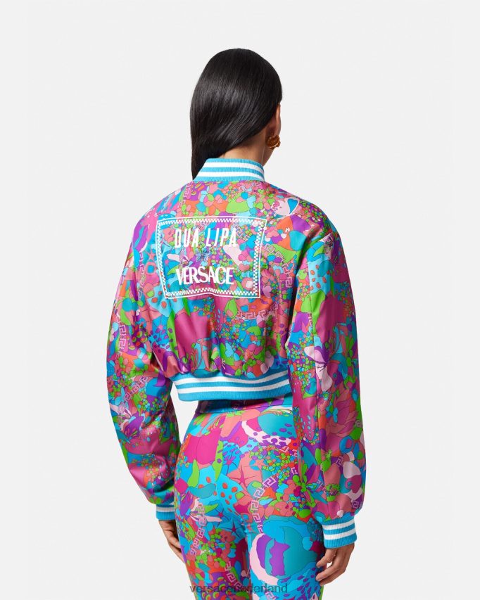 Versace zomers crop bomberjack met bloemenmotief vrouwen één kleur kleding J2T4F479