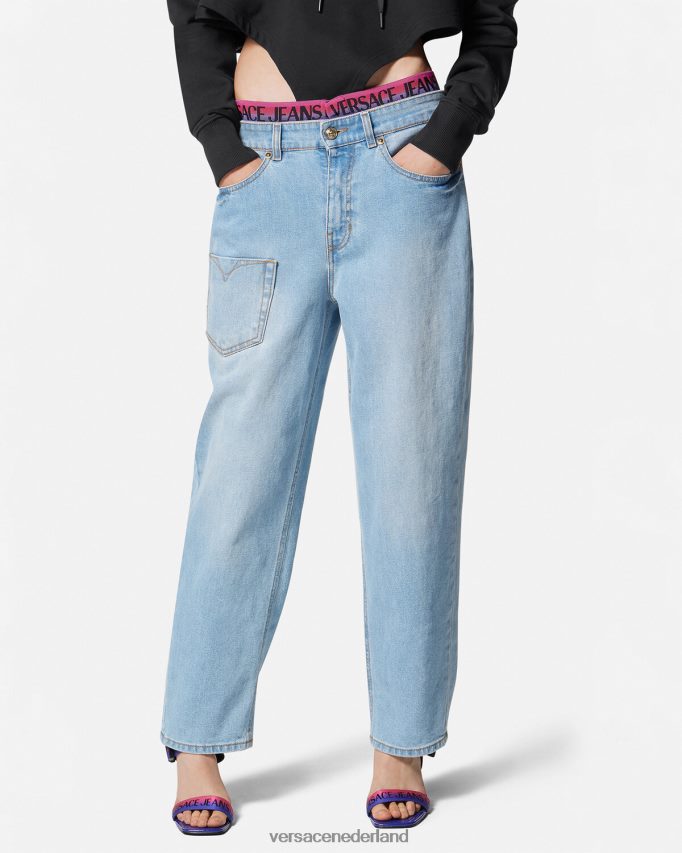 Versace Jeans met logotailleband vrouwen blauw kleding J2T4F42237