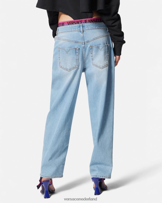 Versace Jeans met logotailleband vrouwen blauw kleding J2T4F42237