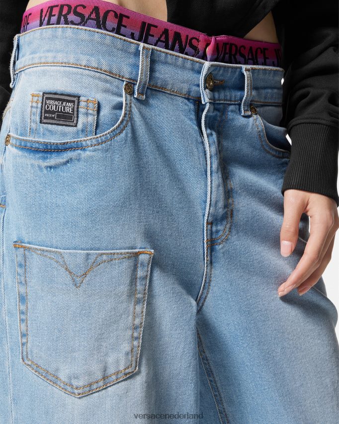 Versace Jeans met logotailleband vrouwen blauw kleding J2T4F42237