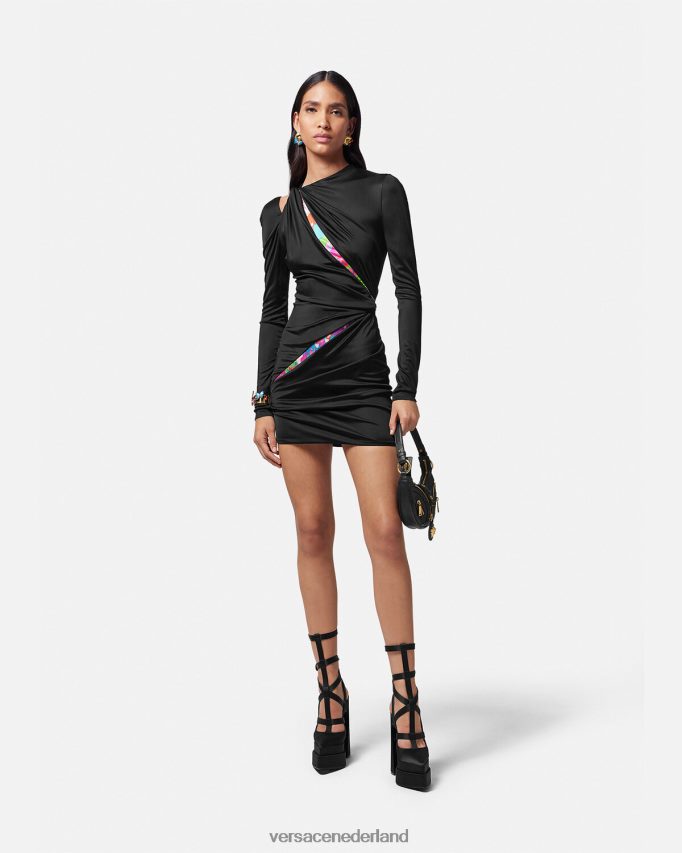 Versace Gebloemde zomergeknoopte mini-jurk vrouwen één kleur kleding J2T4F422