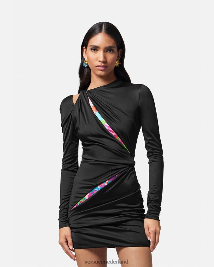 Versace Gebloemde zomergeknoopte mini-jurk vrouwen één kleur kleding J2T4F422
