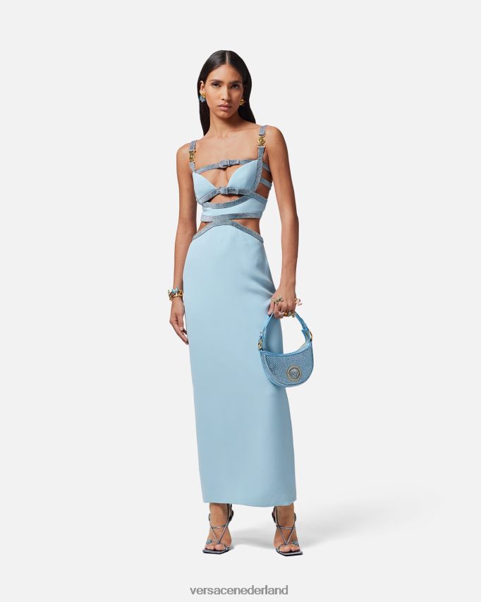 Versace Kristallen Medusa \'95 jurk met uitsnijding vrouwen één kleur kleding J2T4F418