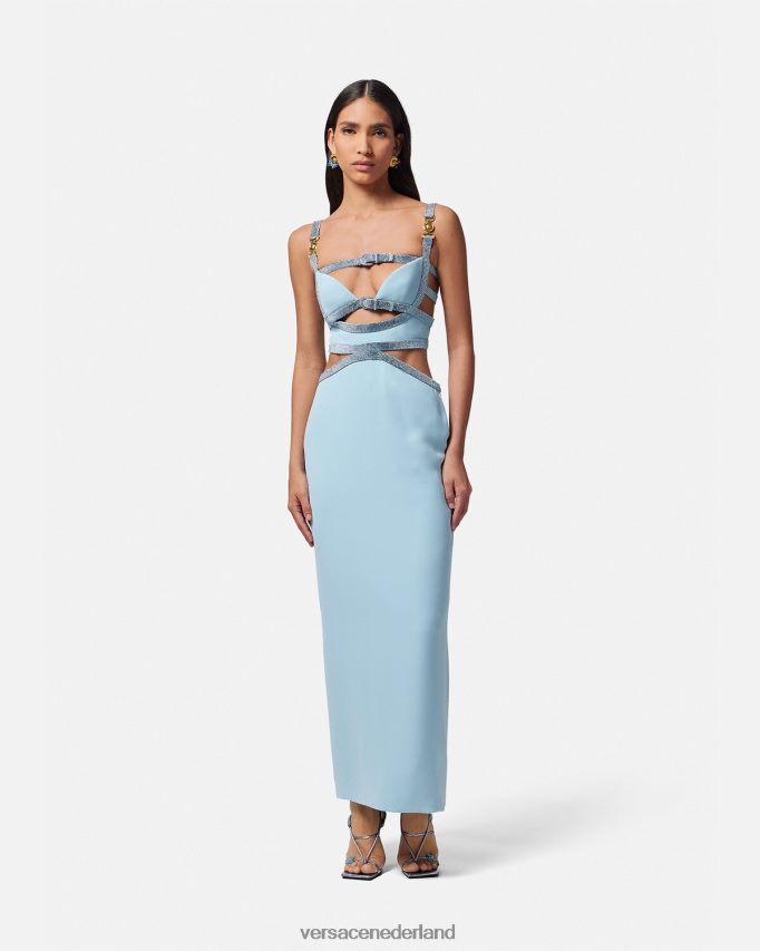 Versace Kristallen Medusa \'95 jurk met uitsnijding vrouwen één kleur kleding J2T4F418