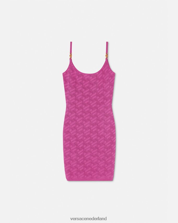 Versace Medusa '95 la greca mini-jurk vrouwen fuchsia kleding J2T4F465