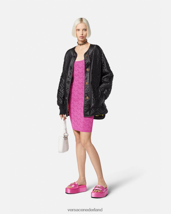 Versace Medusa \'95 la greca mini-jurk vrouwen fuchsia kleding J2T4F465