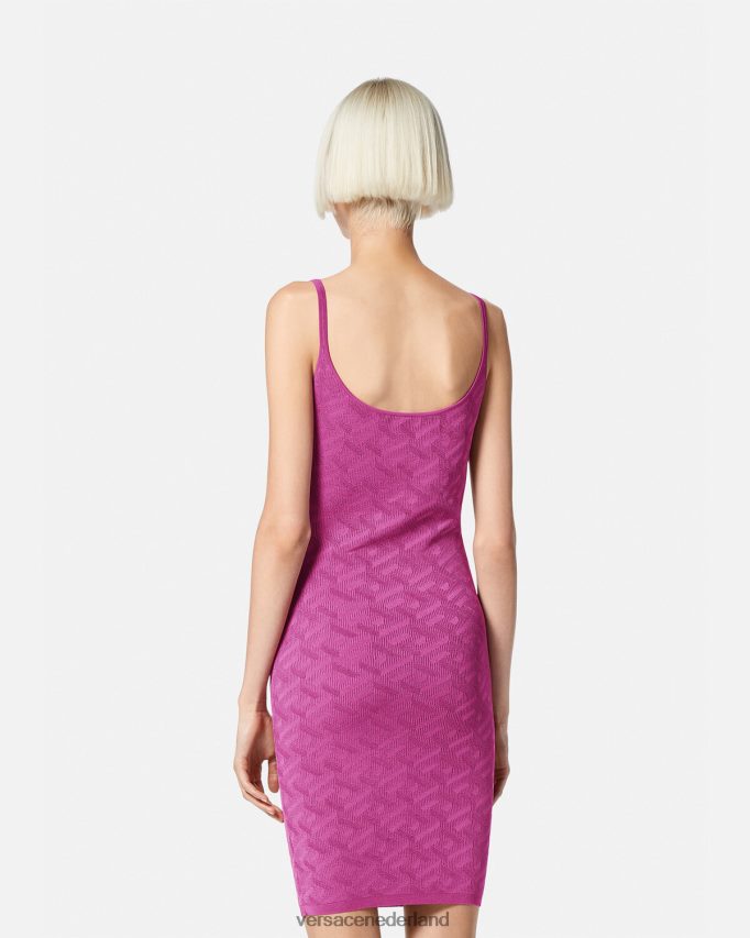 Versace Medusa \'95 la greca mini-jurk vrouwen fuchsia kleding J2T4F465