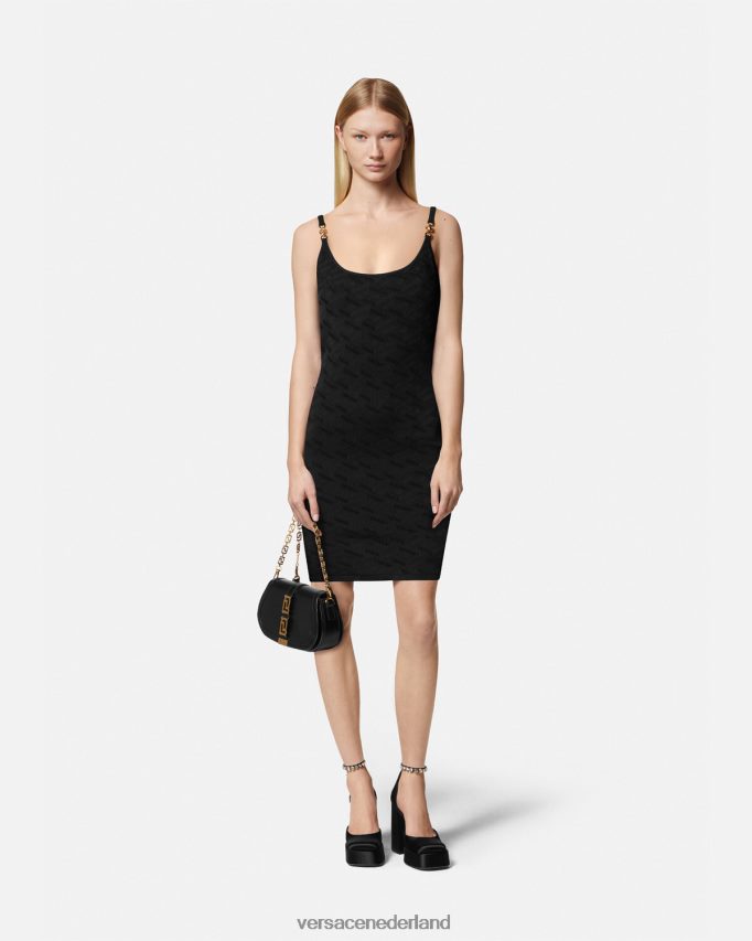 Versace Medusa \'95 la greca mini-jurk vrouwen zwart kleding J2T4F442