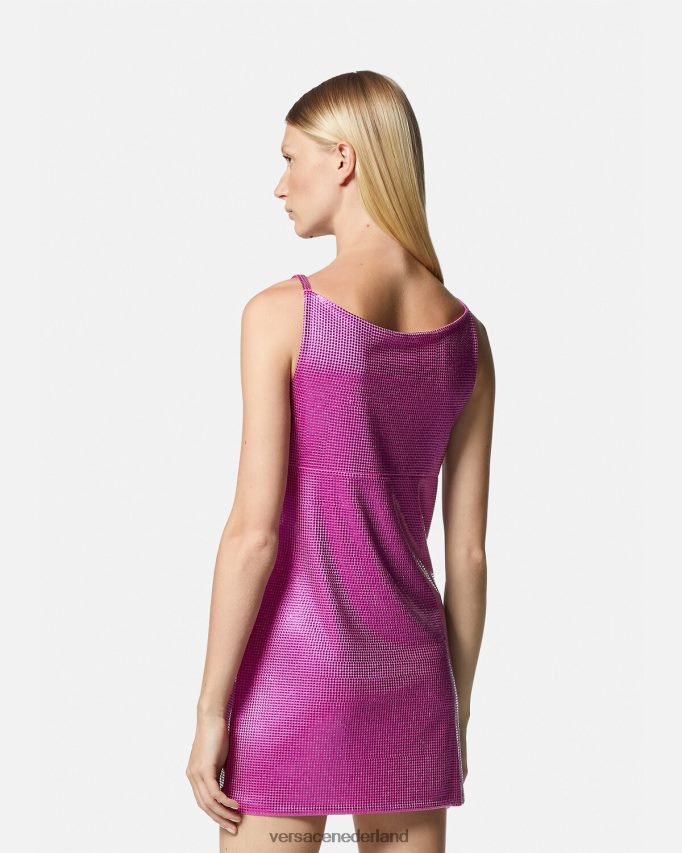 Versace Medusa \'95 mini-jurk van metaalgaas vrouwen fuchsia kleding J2T4F463