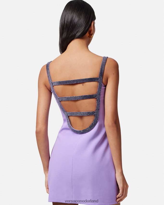 Versace Mini-jurk met kristallen uitsnede vrouwen één kleur kleding J2T4F411