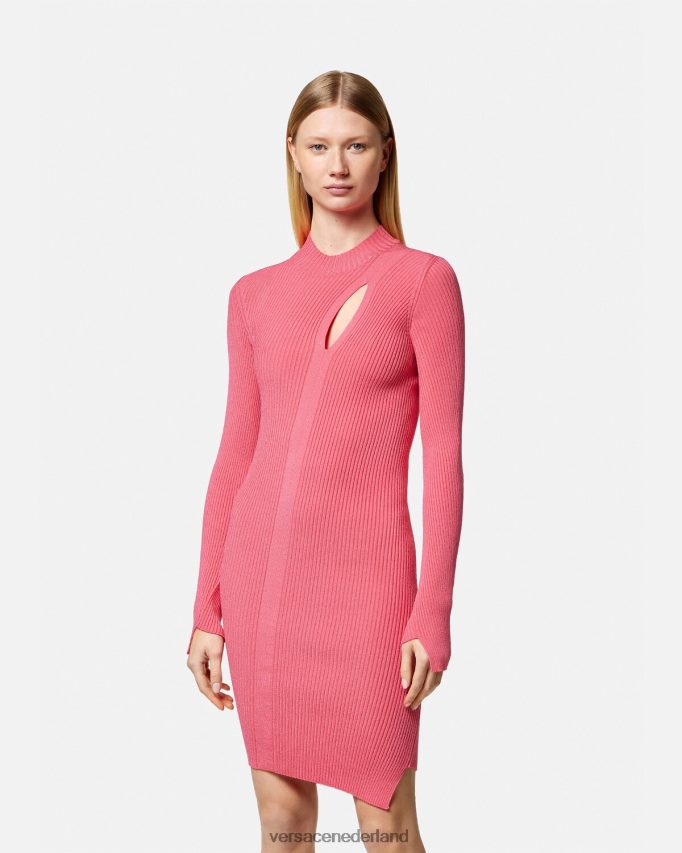 Versace Mini-jurk met uitgesneden col vrouwen roze kleding J2T4F432