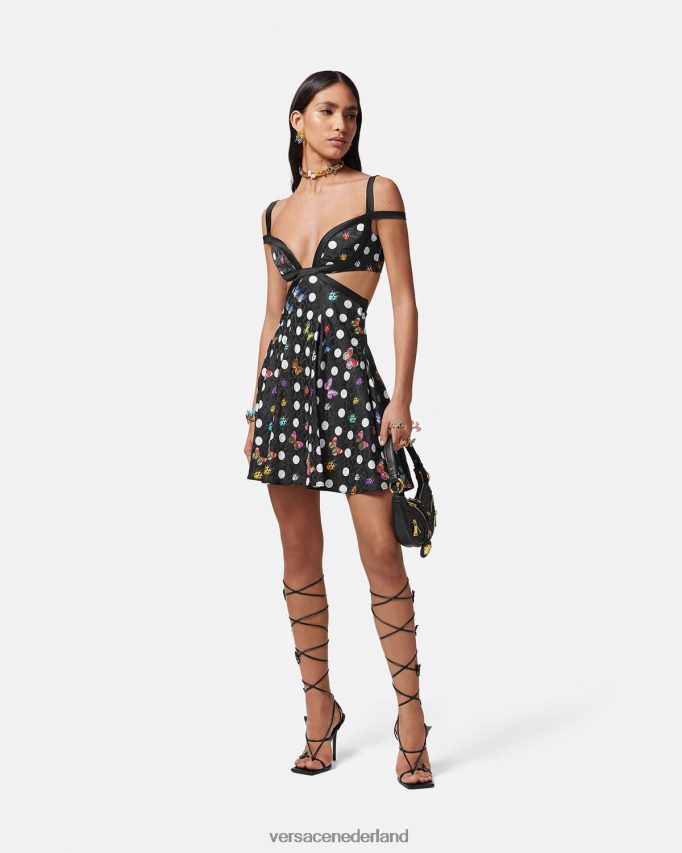 Versace Mini-jurk met vlinders uitsnede vrouwen één kleur kleding J2T4F48