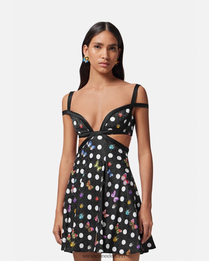 Versace Mini-jurk met vlinders uitsnede vrouwen één kleur kleding J2T4F48