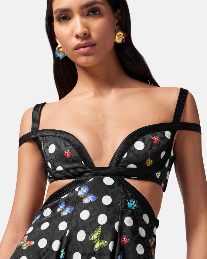 Versace Mini-jurk met vlinders uitsnede vrouwen één kleur kleding J2T4F48