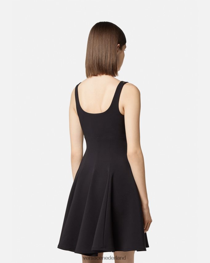 Versace barokke couture1 jurk met gesp vrouwen zwart kleding J2T4F42198