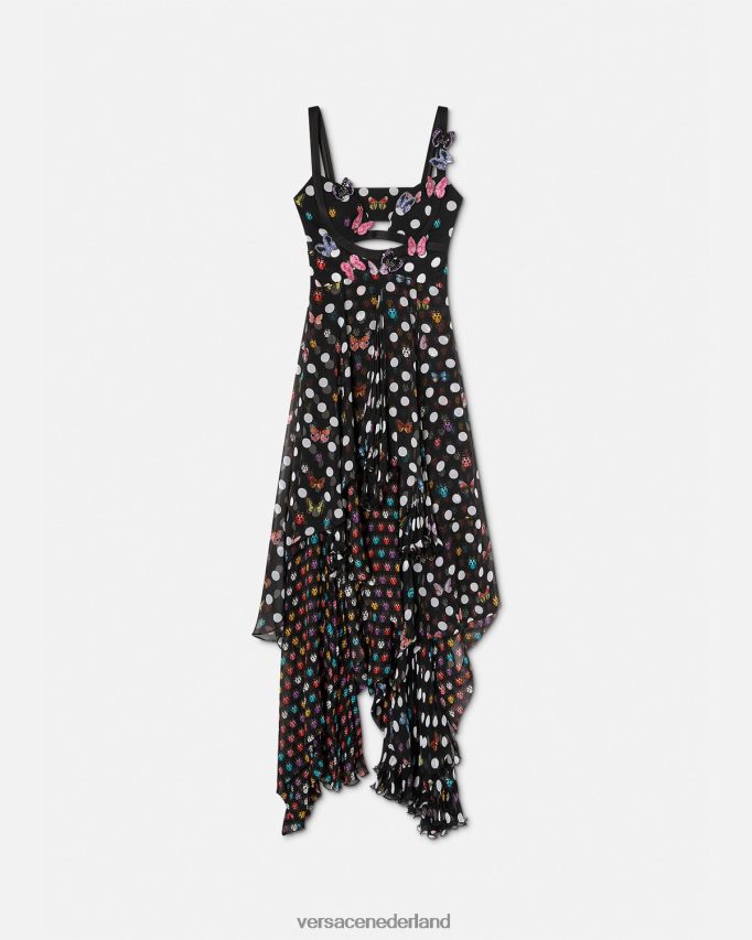 Versace geborduurde vlinderjurk vrouwen één kleur kleding J2T4F41