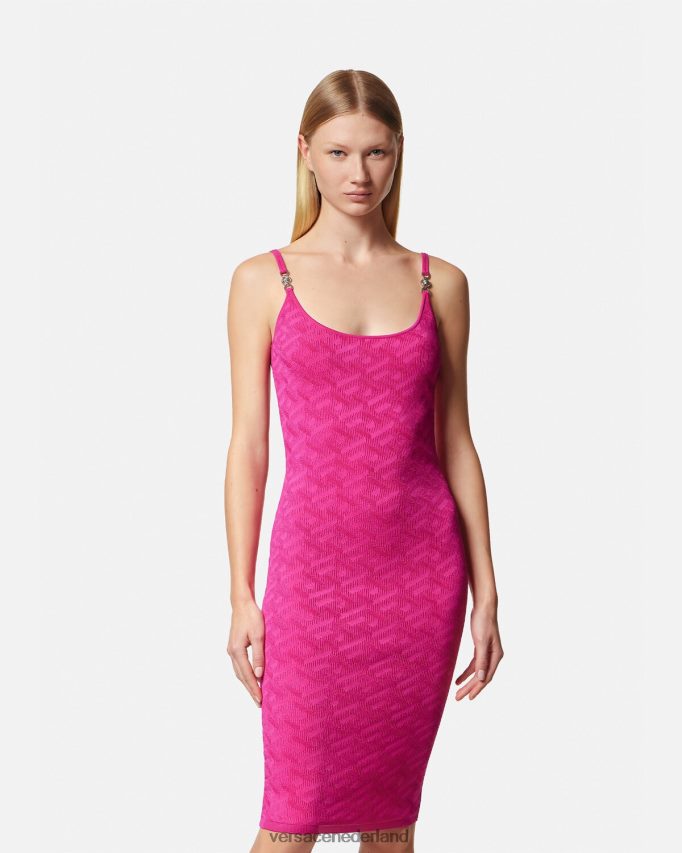 Versace la greca medusa \'95 midi-jurk vrouwen fuchsia kleding J2T4F430