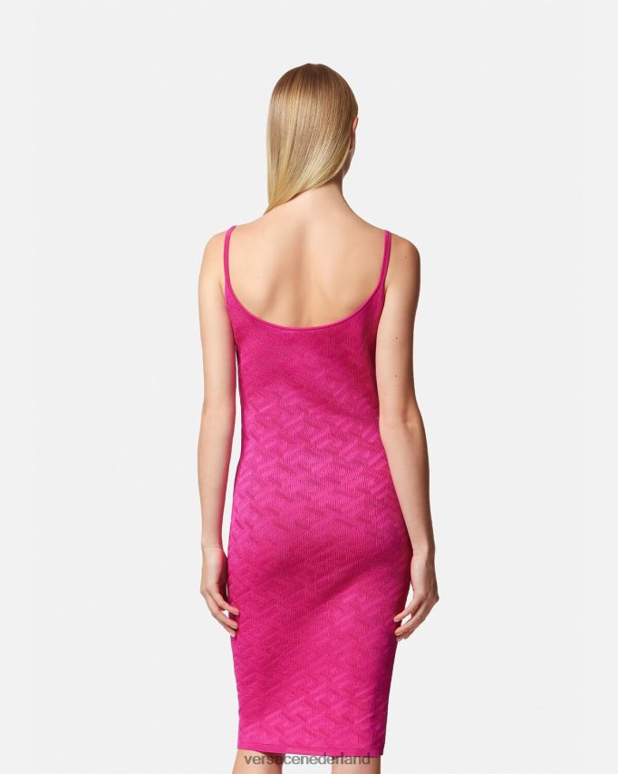 Versace la greca medusa \'95 midi-jurk vrouwen fuchsia kleding J2T4F430