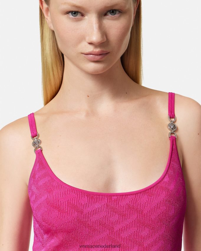 Versace la greca medusa \'95 midi-jurk vrouwen fuchsia kleding J2T4F430