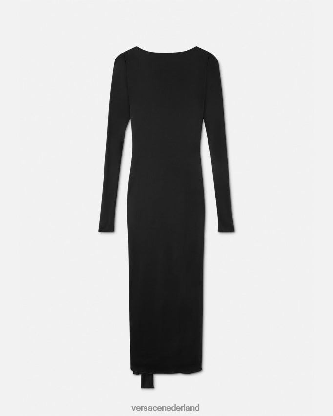 Versace lange jurk zonder rug, geknoopt vrouwen één kleur kleding J2T4F420