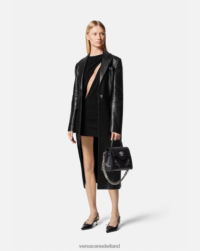 Versace mini-jurk met uitgesneden pijpen vrouwen zwart kleding J2T4F445