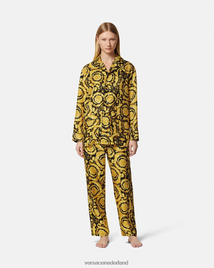 Versace Zijden pyjamabroek met barokprint vrouwen afdrukken ondergoed en strandkleding J2T4F41026