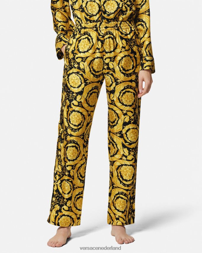 Versace Zijden pyjamabroek met barokprint vrouwen afdrukken ondergoed en strandkleding J2T4F41026