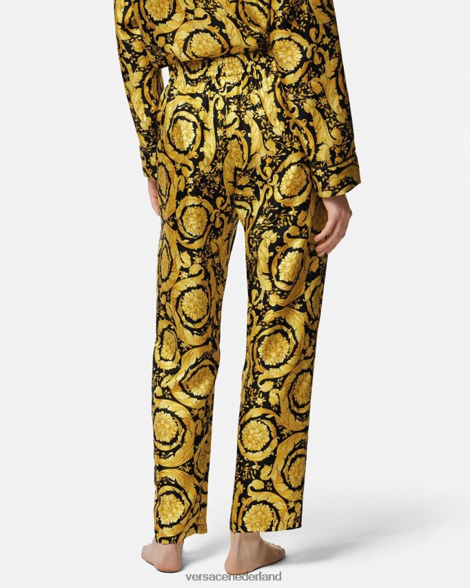 Versace Zijden pyjamabroek met barokprint vrouwen afdrukken ondergoed en strandkleding J2T4F41026