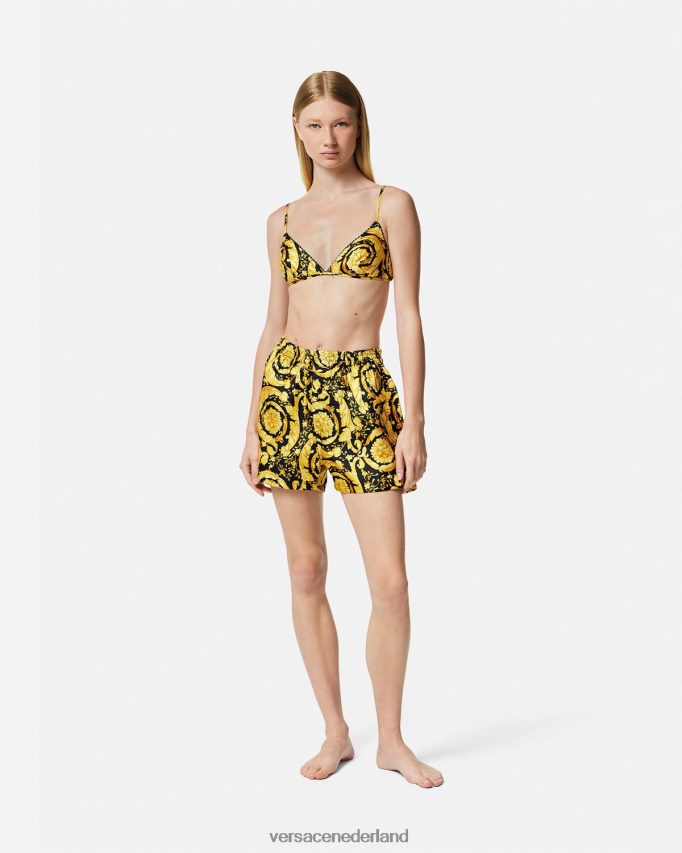 Versace Zijden pyjamabroek met barokprint vrouwen afdrukken ondergoed en strandkleding J2T4F41030