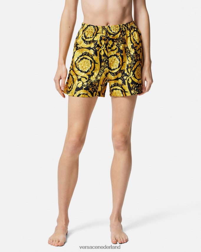 Versace Zijden pyjamabroek met barokprint vrouwen afdrukken ondergoed en strandkleding J2T4F41030