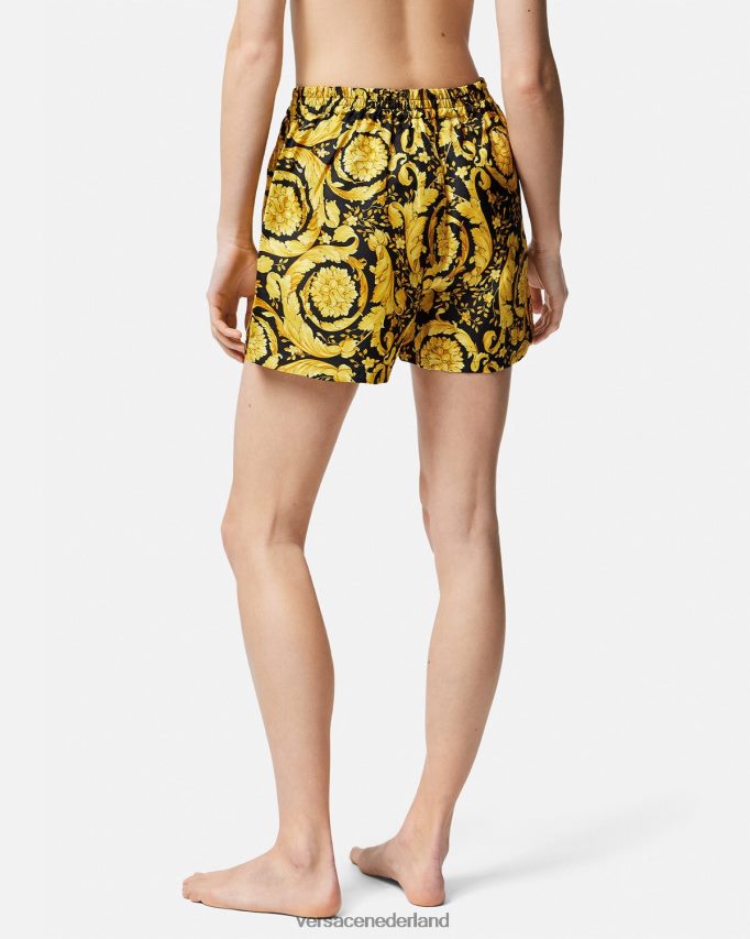 Versace Zijden pyjamabroek met barokprint vrouwen afdrukken ondergoed en strandkleding J2T4F41030