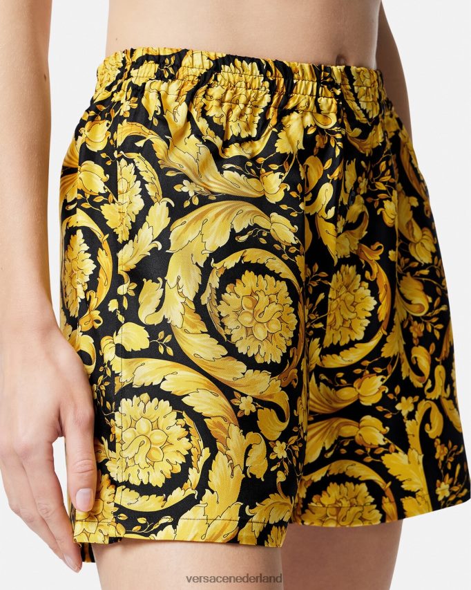 Versace Zijden pyjamabroek met barokprint vrouwen afdrukken ondergoed en strandkleding J2T4F41030