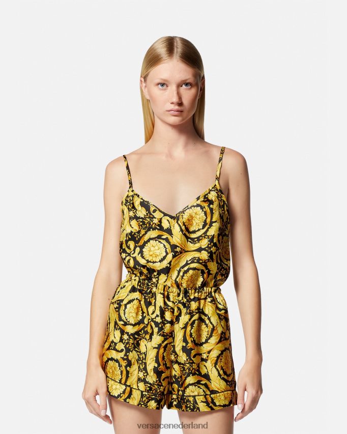 Versace Zijden pyjamabroek met barokprint vrouwen afdrukken ondergoed en strandkleding J2T4F41031