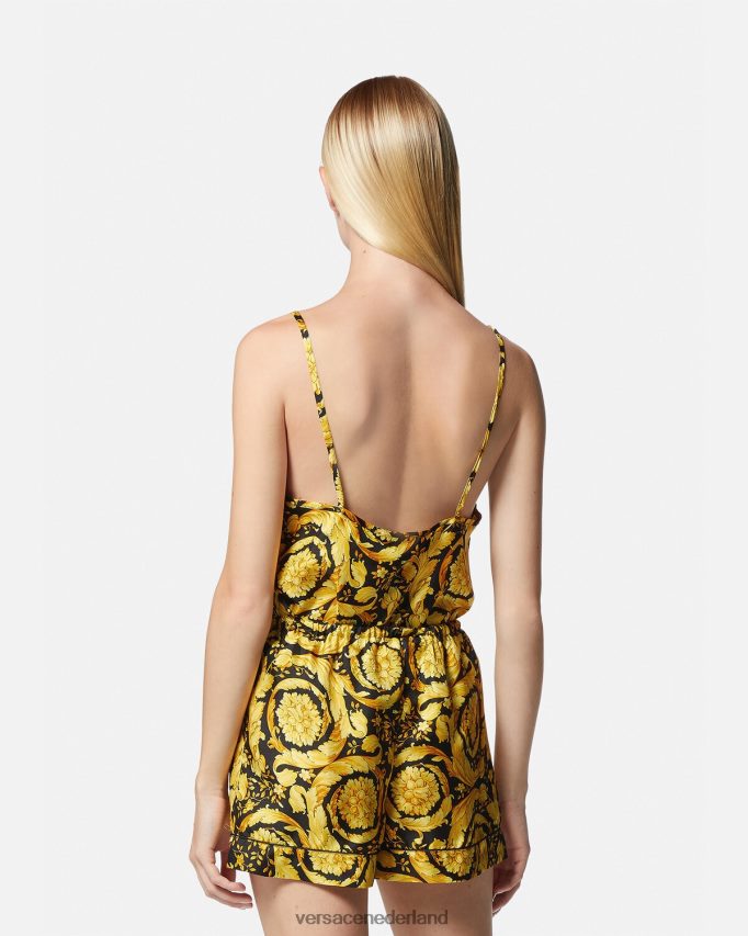 Versace Zijden pyjamabroek met barokprint vrouwen afdrukken ondergoed en strandkleding J2T4F41031