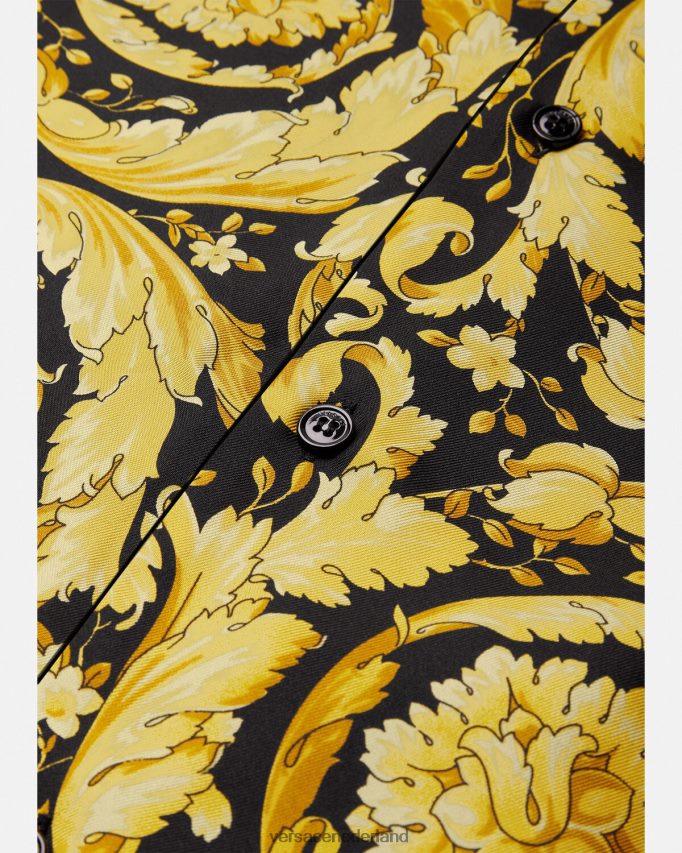 Versace Zijden pyjamashirt met barokprint vrouwen afdrukken ondergoed en strandkleding J2T4F41027