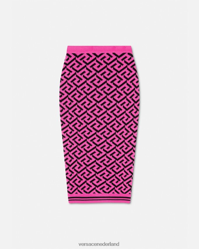 Versace La Greca jacquard midi-rok vrouwen fuchsia kleding J2T4F4180