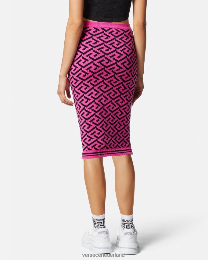 Versace La Greca jacquard midi-rok vrouwen fuchsia kleding J2T4F4180